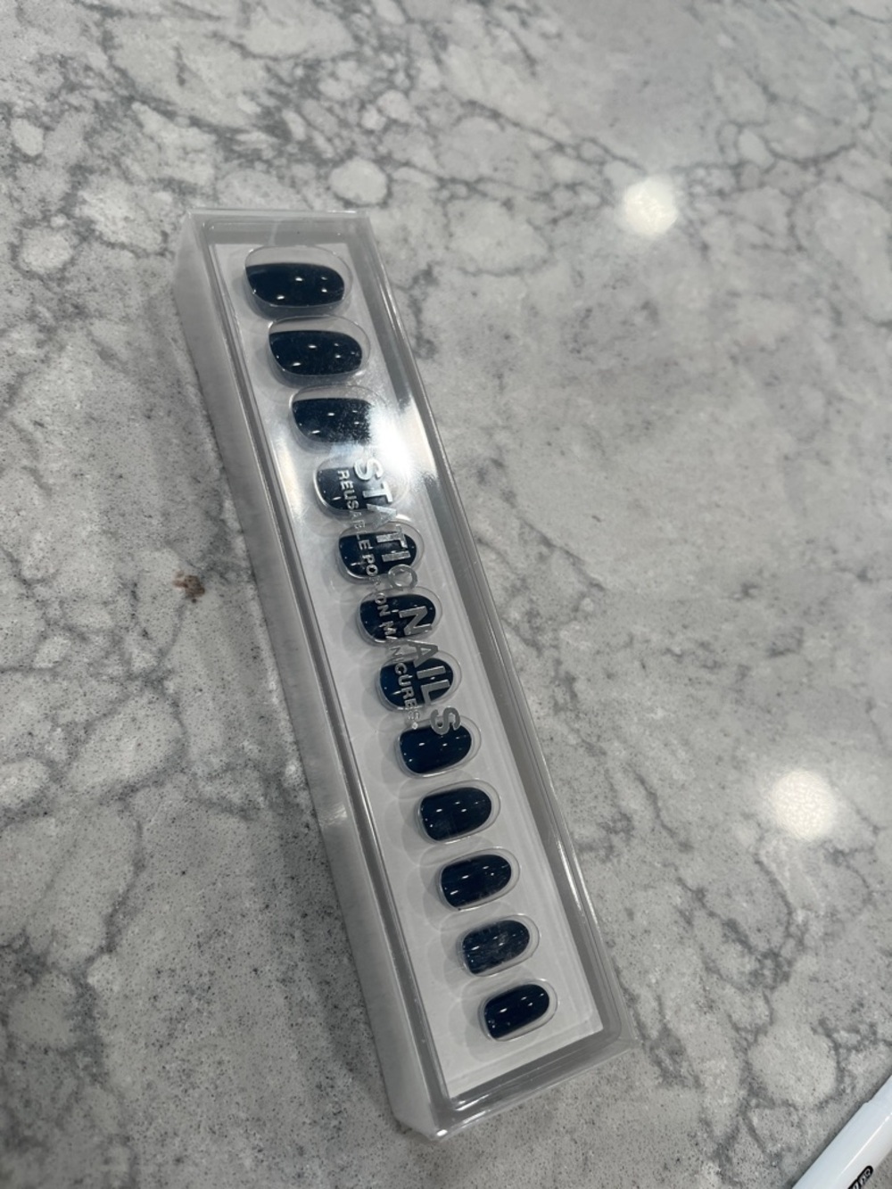 Classic Navy Press-On Nail Set - Women